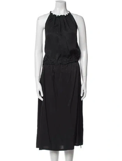 Pre-owned Helmut Lang Halterneck Midi Length Dress In Black