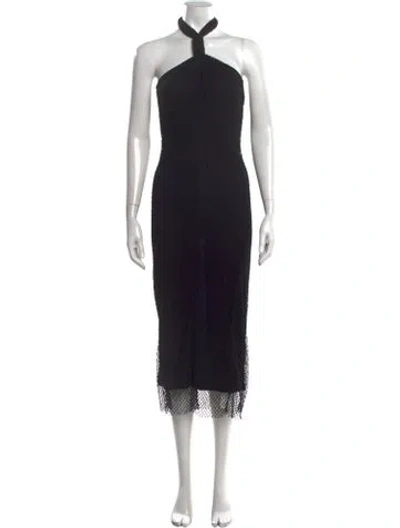 Pre-owned Helmut Lang Halterneck Midi Length Dress In Black