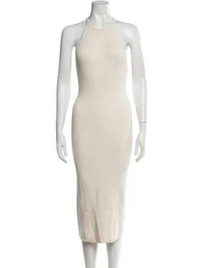 Pre-owned Helmut Lang Halterneck Midi Length Dress In Neutrals