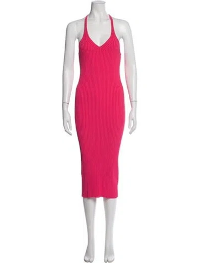 Pre-owned Helmut Lang Halterneck Midi Length Dress In Pink