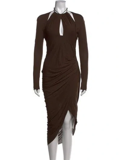 Pre-owned Helmut Lang Halterneck Midi Length Dress W/ Tags In Green
