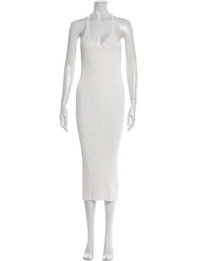 Pre-owned Helmut Lang Halterneck Midi Length Dress In White