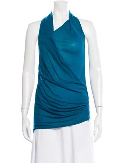 Pre-owned Helmut Lang Halterneck Sleeveless Top In Blue