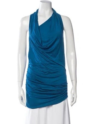 Pre-owned Helmut Lang Halterneck Sleeveless Top In Blue