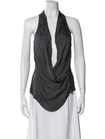 Pre-owned Helmut Lang Halterneck Sleeveless Top In Gray