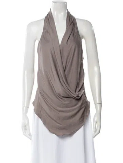 Pre-owned Helmut Lang Halterneck Sleeveless Top In Gray