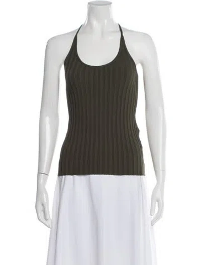 Pre-owned Helmut Lang Halterneck Sleeveless Top In Green