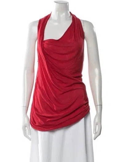 Pre-owned Helmut Lang Halterneck Sleeveless Top In Red
