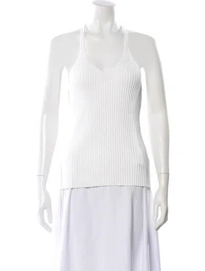 Pre-owned Helmut Lang Halterneck Sleeveless Top In White
