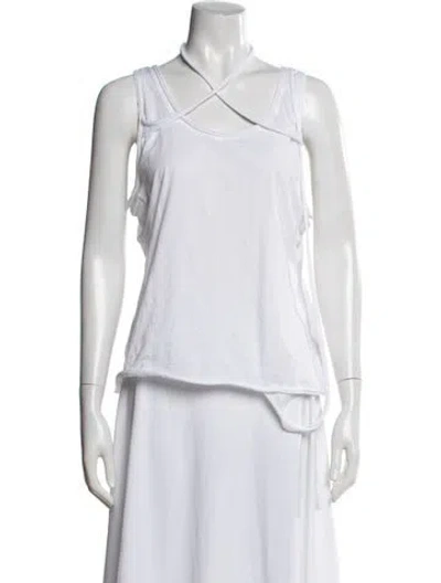 Pre-owned Helmut Lang Halterneck Sleeveless Top In White