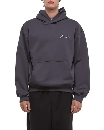 Helmut Lang Handwritten Logo Hoodie In Blue