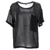 Helmut Lang Helmut  Sheer Ghost Top In Black Silk In Black