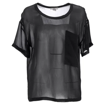 Helmut Lang Helmut  Sheer Ghost Top In Black Silk