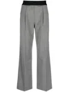 Helmut Lang Herringbone Pull-on Suit Pants In Black