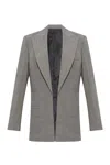 Helmut Lang Herringboned Single-breasted Blazer In Gray