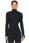 Helmut Lang High Neck Long Sleeve Top In Black
