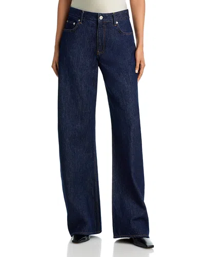 Helmut Lang High Rise Saddle Jean In Rinse Indigo In Blue
