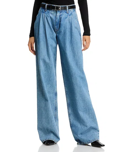 Helmut Lang High Rise Wide Leg Jeans In Archive Blue