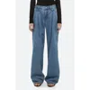 Helmut Lang High Waist Double Pleat Jeans In Blue