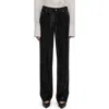 Helmut Lang High Waist Velvet Pants In Black