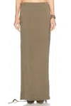 Helmut Lang High Waisted Long Skirt In Olive