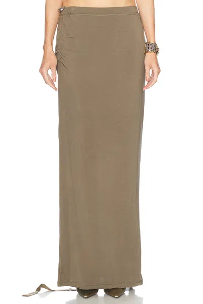 Helmut Lang High Waisted Long Skirt In Olive