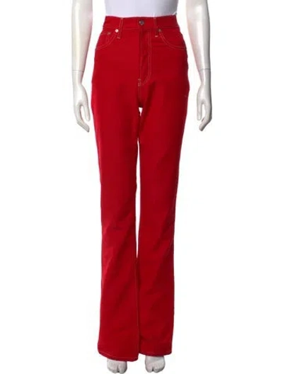 Pre-owned Helmut Lang High-rise Flared Jeans In Red