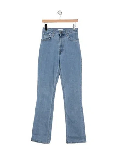 Pre-owned Helmut Lang High-rise Flared Jeans In Blue