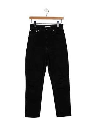 Pre-owned Helmut Lang High-rise Straight Leg Jeans In Black