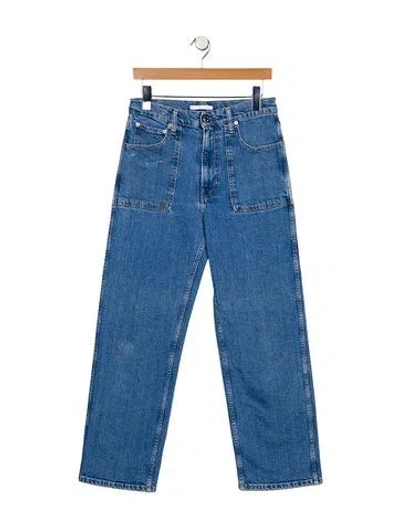 Pre-owned Helmut Lang High-rise Straight Leg Jeans In Blue