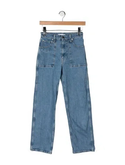 Pre-owned Helmut Lang High-rise Straight Leg Jeans In Blue