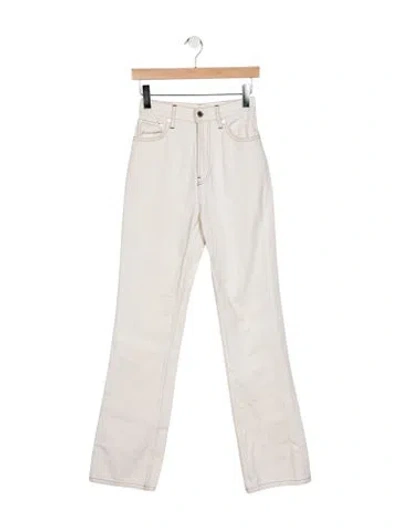 Pre-owned Helmut Lang High-rise Straight Leg Jeans In White