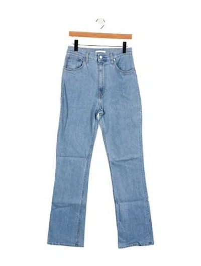Pre-owned Helmut Lang High-rise Wide Leg Jeans In Blue