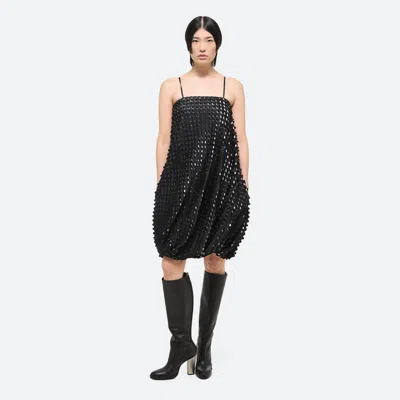 Helmut Lang Hole-punched Bubble Dress In Gradient Hp Black