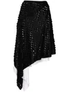 Helmut Lang Hole-punched Scarf Hem Skirt In Black