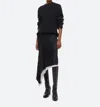Helmut Lang Hole-punched Scarf Hem Skirt In Gradient Hp Black In Black