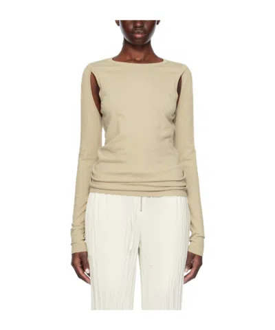 Helmut Lang Hollowed-out Sweater In Brown