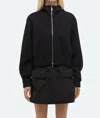 Helmut Lang Hooded Ponte Knit Jacket In Black In Black