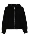 Helmut Lang Hooded Ponte Knit Jacket In Black In Black