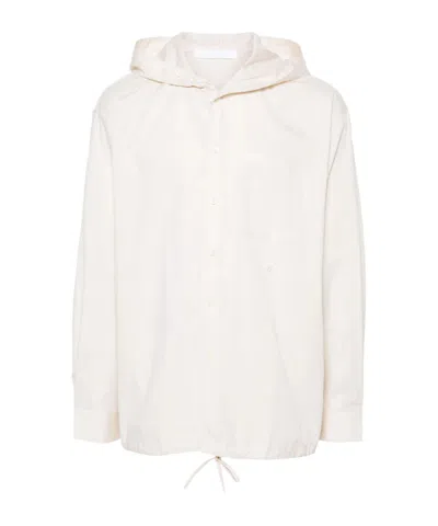 Helmut Lang Hooded Shirt In Neutral