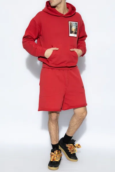 Helmut Lang Men's Manhattan Postcard Hoodie In Red