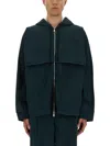 Helmut Lang Hooded Jacket With Front Pockets And Adjustable Cuffs In Black