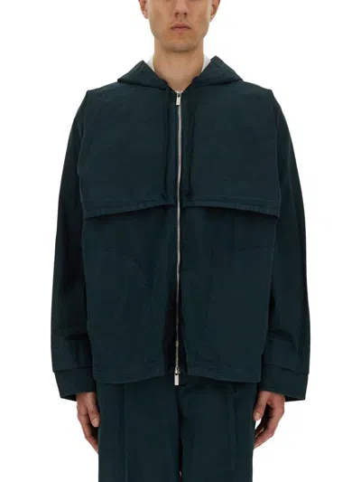 Helmut Lang Hooded Windbreaker In Green