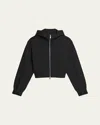 Helmut Lang Hooded Ponte Knit Jacket In Black In Black