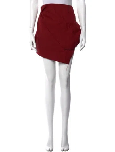 Pre-owned Helmut Lang Houndstooth Print Mini Skirt In Red