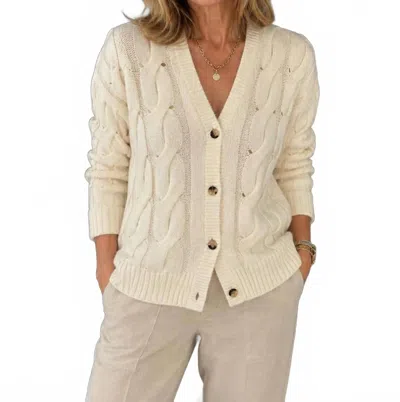 Helmut Lang Iha Cardigan In Ivory In Gold