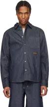 Helmut Lang Indigo Curved Classic Denim Shirt In Raw Indigo - Rnw