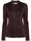 Helmut Lang Jersey Blouse In Espresso