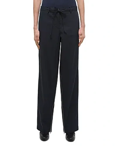 Helmut Lang Inner Gusset Zip Wide Leg Pants In Black