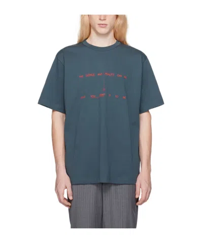Helmut Lang Item O-neck Short-sleeved T-shirt In Blue